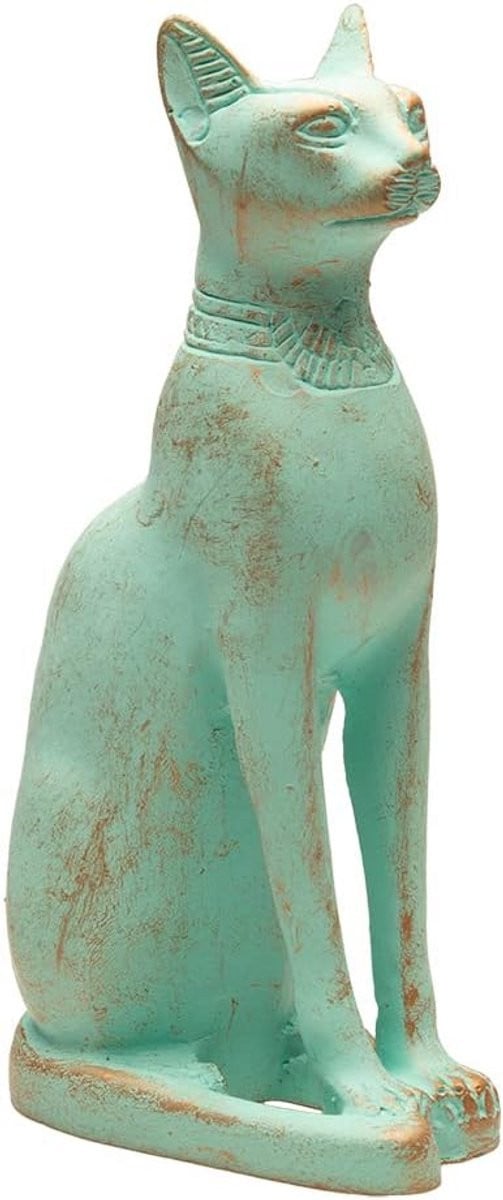 Bast Kattenbeeldje Egyptisch Kunstwerk Hoogte: 12,5 cm