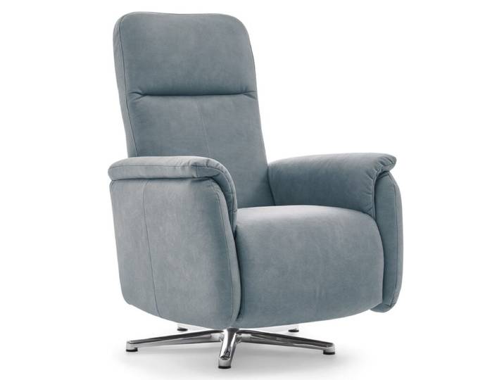 Calizza Interiors Olivin Relaxsessel manuell oder motorisch verstellbar - Microfaser Bulus 16 steel - mit Feststellhebel automatische Fußteilverstellung, automatische Rückenteilverstellung, manuelle Fußteilverstellung, manuelle Sitzteilverstellung Modern, Zeitlos