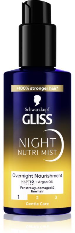 Schwarzkopf Gliss Oil Nutritive spray cheveux pour la nuit Night Nutri Mist 100 ml