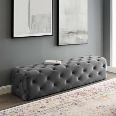 Modway "Amour 72"" Tufted Button Entryway Performance Velvet Bench"