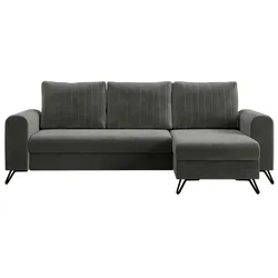 Ecksofa mit Schlaffunktion Axel ¦ grau ¦ Maße (cm): B: 242 H: 90