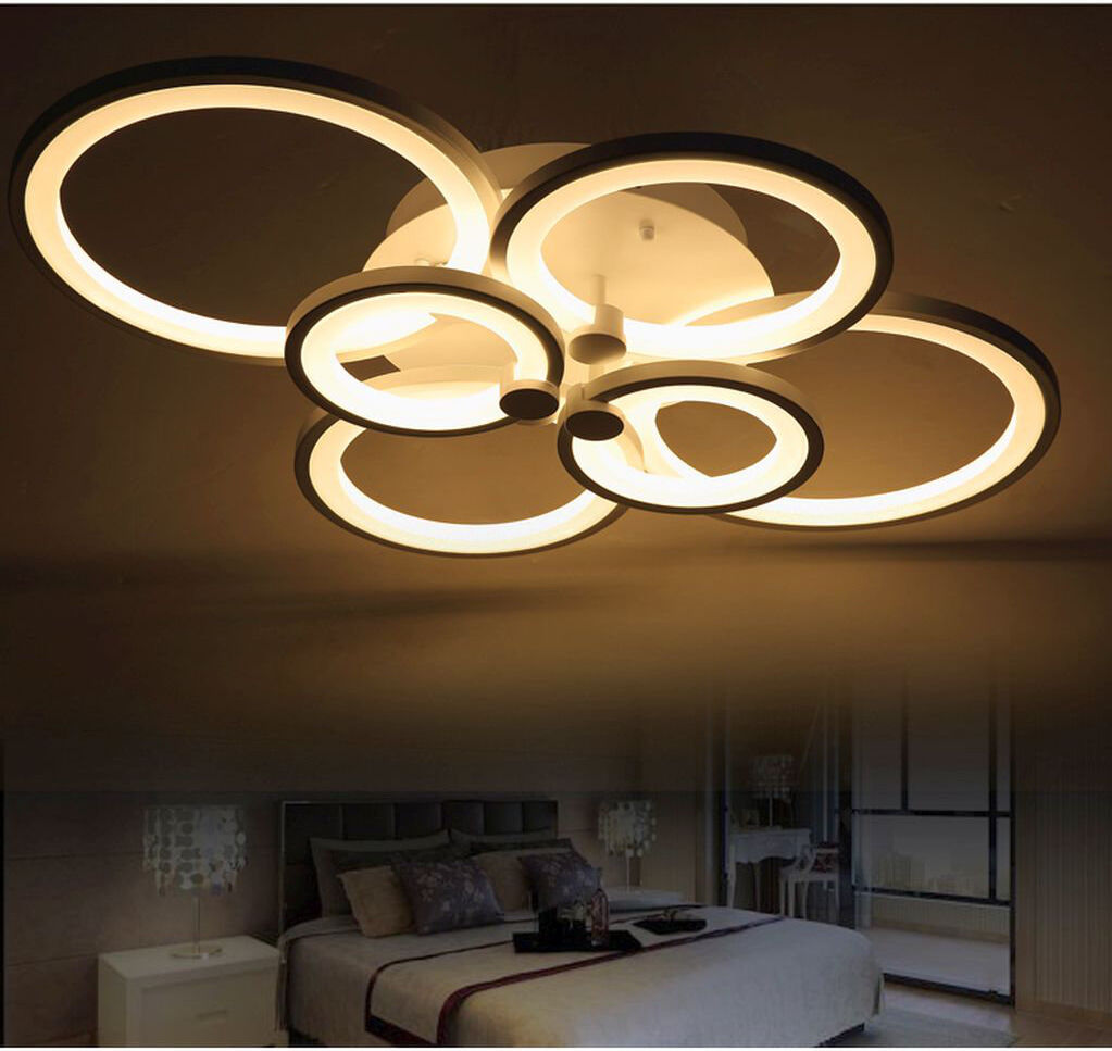 Ivy Bronx Acrylic LED Flush Mount Black 15cm H X 58cm W X 16cm D