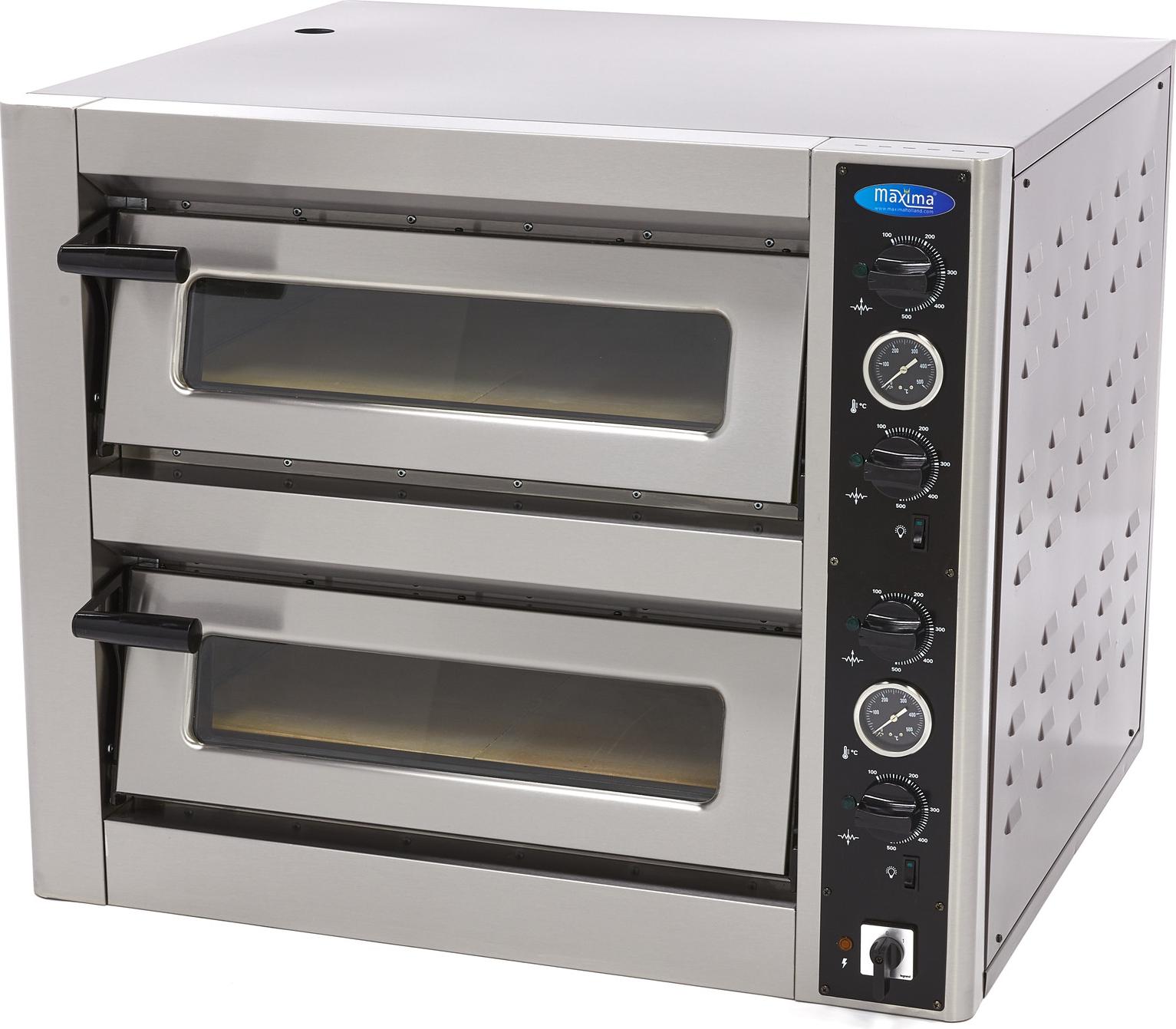 Maxima - Gastro Pizzaofen - Passt 4 x Ø 30 cm Pizzas - Doppeldeck