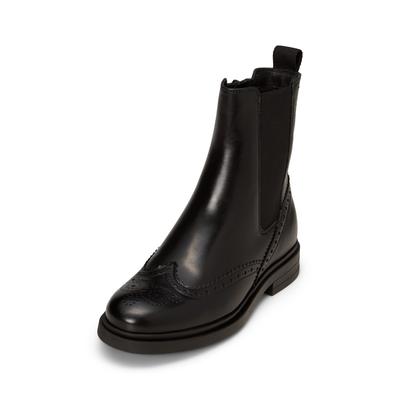Chelseaboots MARC O'POLO "im Brogue-Style", Damen, Gr. 42, schwarz, Obermaterial: 100% Leder, unifarben, Schuhe Chelseaboots