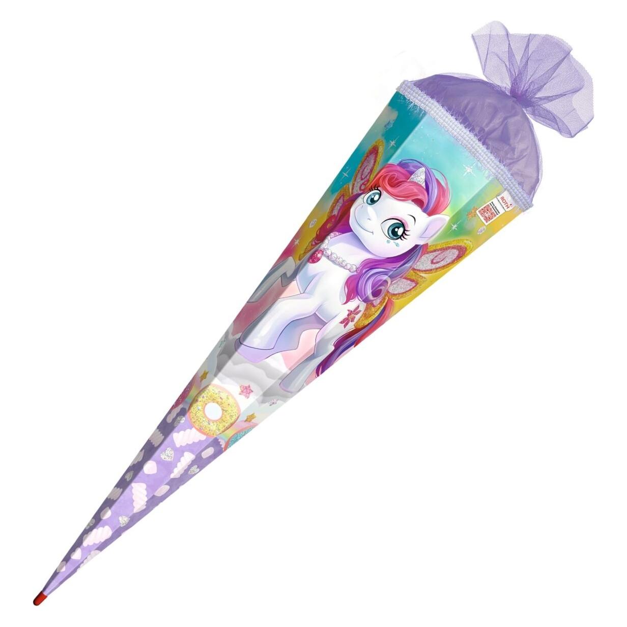 Roth Schultüte Feen-Pferd Flora Glitter 85cm mit Glitzerborte (85 cm, 1x) (71363603)