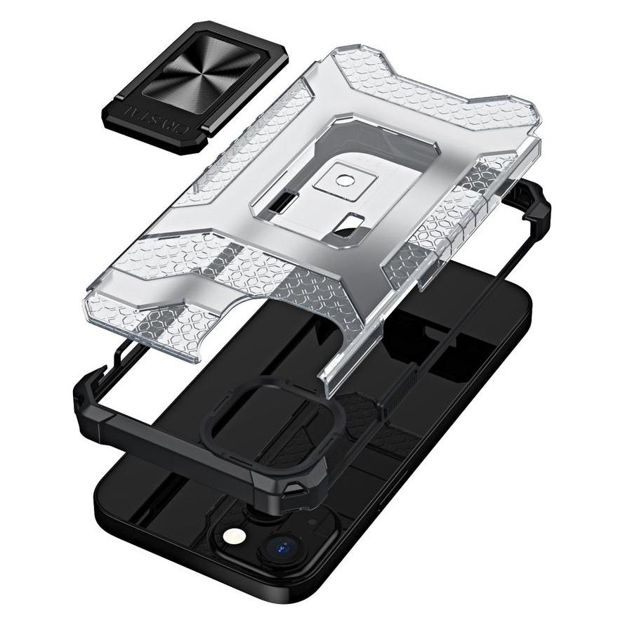 Hurtel Crystal Ring Case robuste Kickstand TPU/PC Panzer Handyhülle Hard Case für iPhone 12 mini schwarz (Apple iPhone 12 mini) (1404978613)