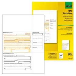 sigel SEPA-Überweisung/Zahlschein Bankformulare ZV570 - 100 Stück