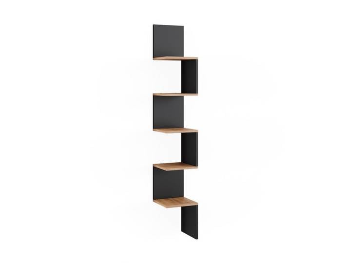 Vicco Eckregal Paolo Anthrazit 28 x 175.4 cm mit 5 Fächern, Holzwerkstoff, Rechteckig, 28x175.4x28 cm, Wohnzimmer, Regal, Eckregale