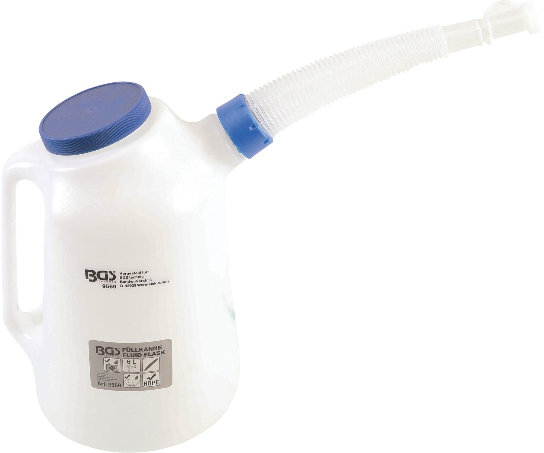 BGS Füllkanne mit flexiblem Ausgussstutzen und Deckel 6 l ; BGS technic (9569)