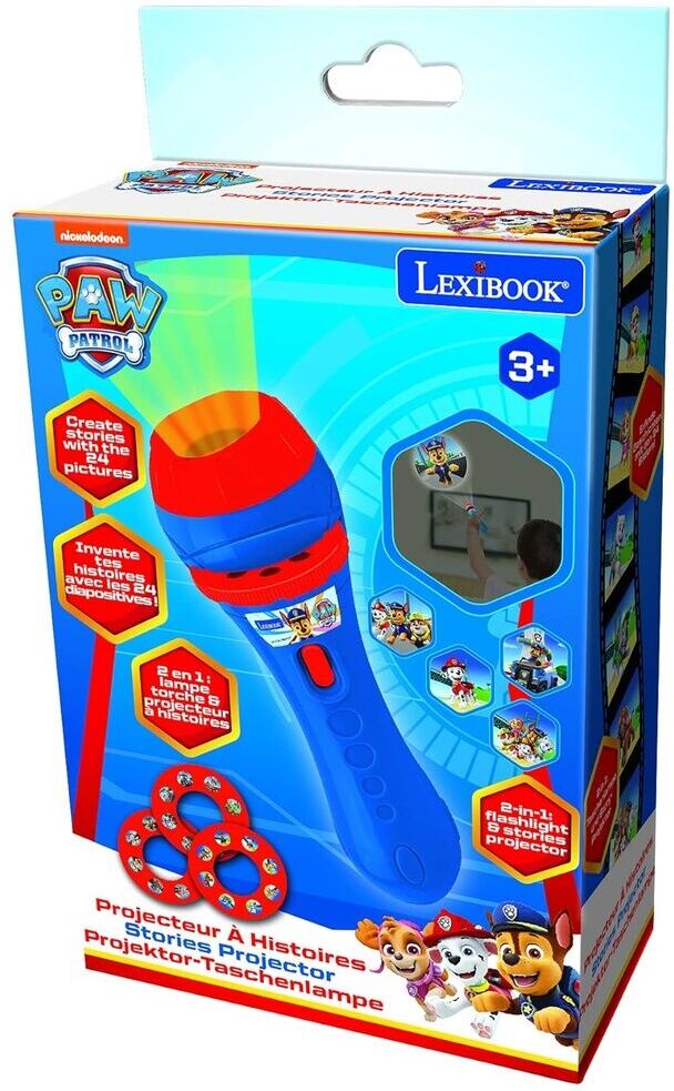 Lexibook Paw Patrol Stories Projector and Torch Light for 3+ yrs - Official Paw Patrol stories projector and torch light with 3 image discs