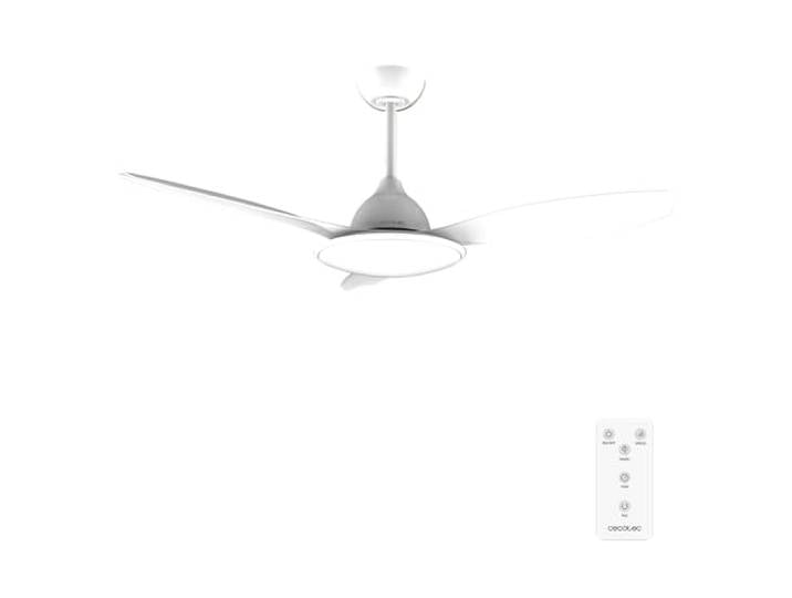 Cecotec - Ventilateur de Plafond avec Lumière EnergySilence 4800 Light White - 36 W\, Diamètre 122 cm\, LED 36 W et Télécommande\, 6 Vitesses et 3 Pales\, Minuterie 8 Heures\, Mode Été/Hiver