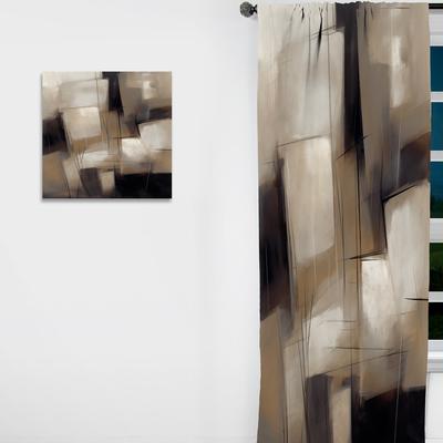 DESIGN ART "Designart ""Painting Of Abstract Shapes IV"" Abstract Painting Curtain - Blackout Abstract Curtain - 1 Panel"