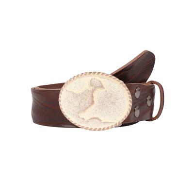 Ledergürtel RETTUNGSRING GÜRTEL, Damen, Gr. 100, braun (dunkelbraun), Leder, unifarben, Gürtel Ledergürtel, Schließe »Grömitz Rosé Mit Swarovski-Kristall Veredelt«