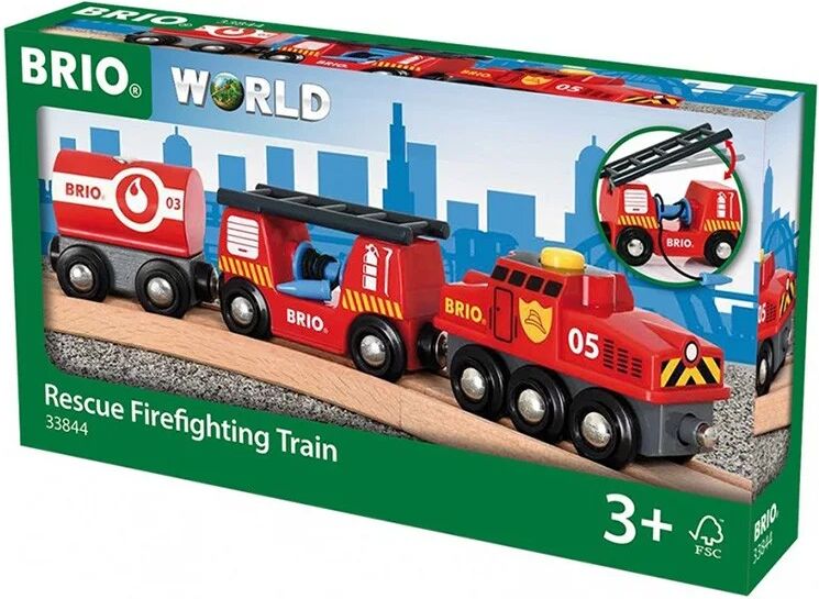 Train des pompiers - Accessoire circuit de train en bois - Brio