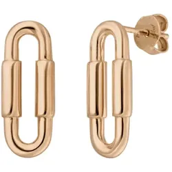 LEAF - OHRSTECKER KARABINER - rosegold