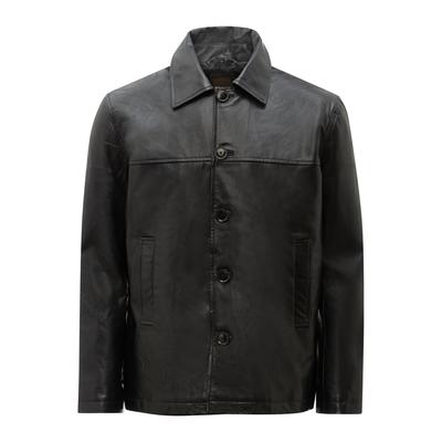 Lederjacke RICANO "Lederjacke Massimo", Herren, Gr. XXL, schwarz, Obermaterial: 100% Lammnappaleder LANA. Futter: 100% Polyester PES., normal, Rundhals, Jacken, Handgefertigt aus echtem Leder