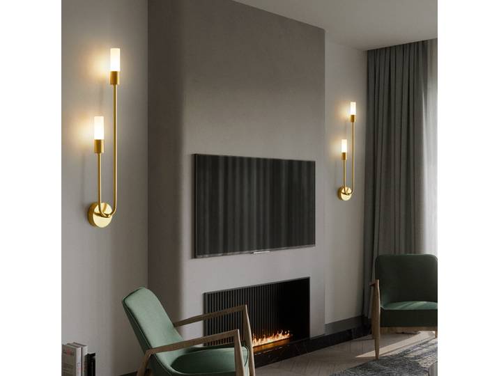 Lampes murales en laiton minimalistes post-modernes, luminaires LED pour couloir, appliques murales intérieures, décoration pour salon