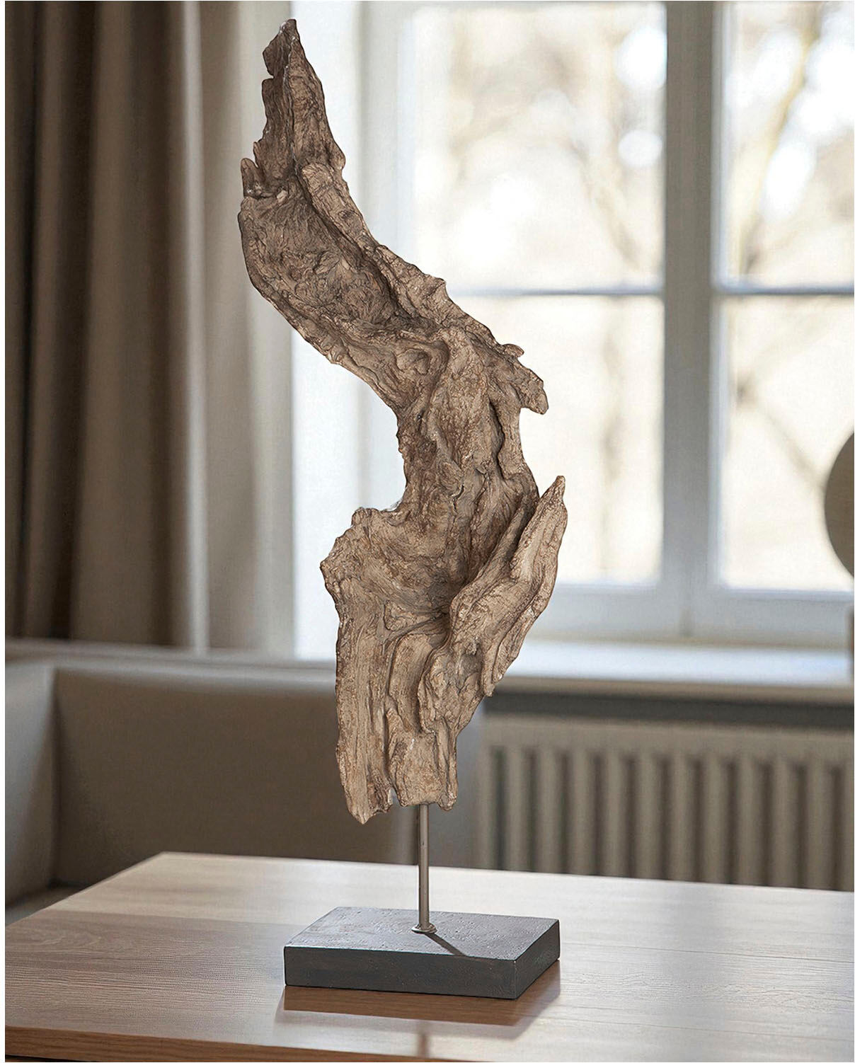 Dekoobjekt GILDE "Baumwurzel", braun (braun, schwarz), B:27cm H:69cm T:17cm, Polyacryl, Dekofiguren, Dekoobjekt, Höhe 69 cm, in Treibholz-Optik, dekorativ im Esszimmer & Wohnzimmer
