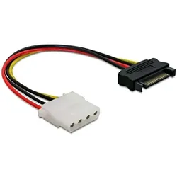 DeLOCK Power SATA/Molex Cable Schwarz, Rot 0,12 m