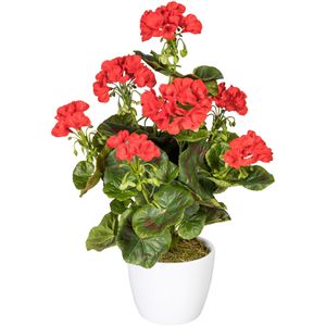 Creativ-green Kunstblume Geranie, UV-beständig, rot, im Keramik-Topf, Höhe 40 cm