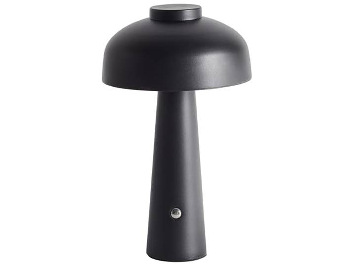 Beliani Tischlampe LED Metall schwarz Dimmfunktion wiederaufladbar kabellos Pilzform Agusan
