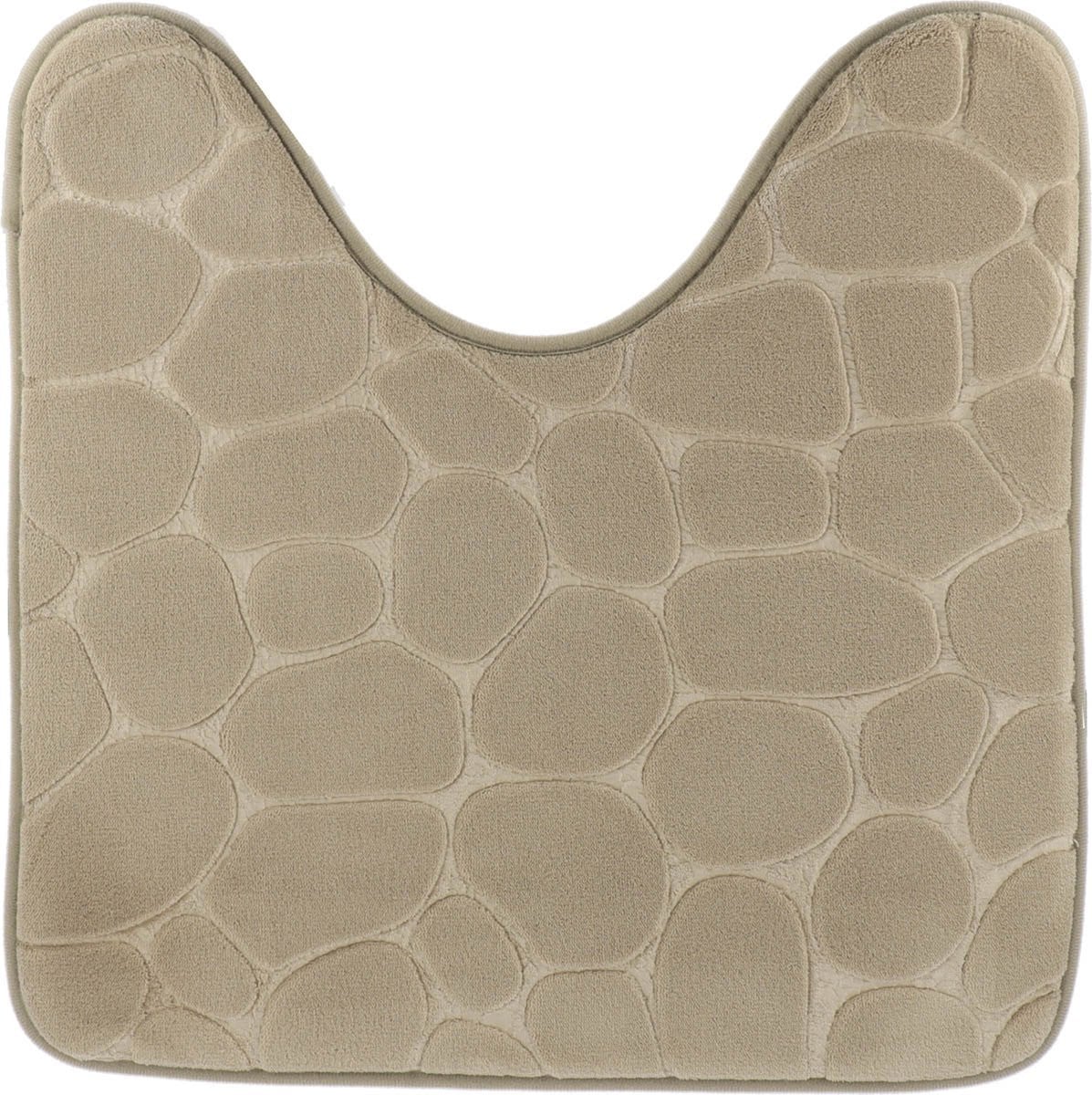 Tendance Pebble toiletmat van microfiber en memory foam in taupe, 45 x 50 cm