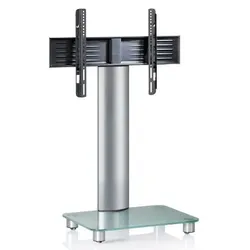 TV-Rack Tosal m. Rollen ca. 60x100 cm Silber/Transpar.