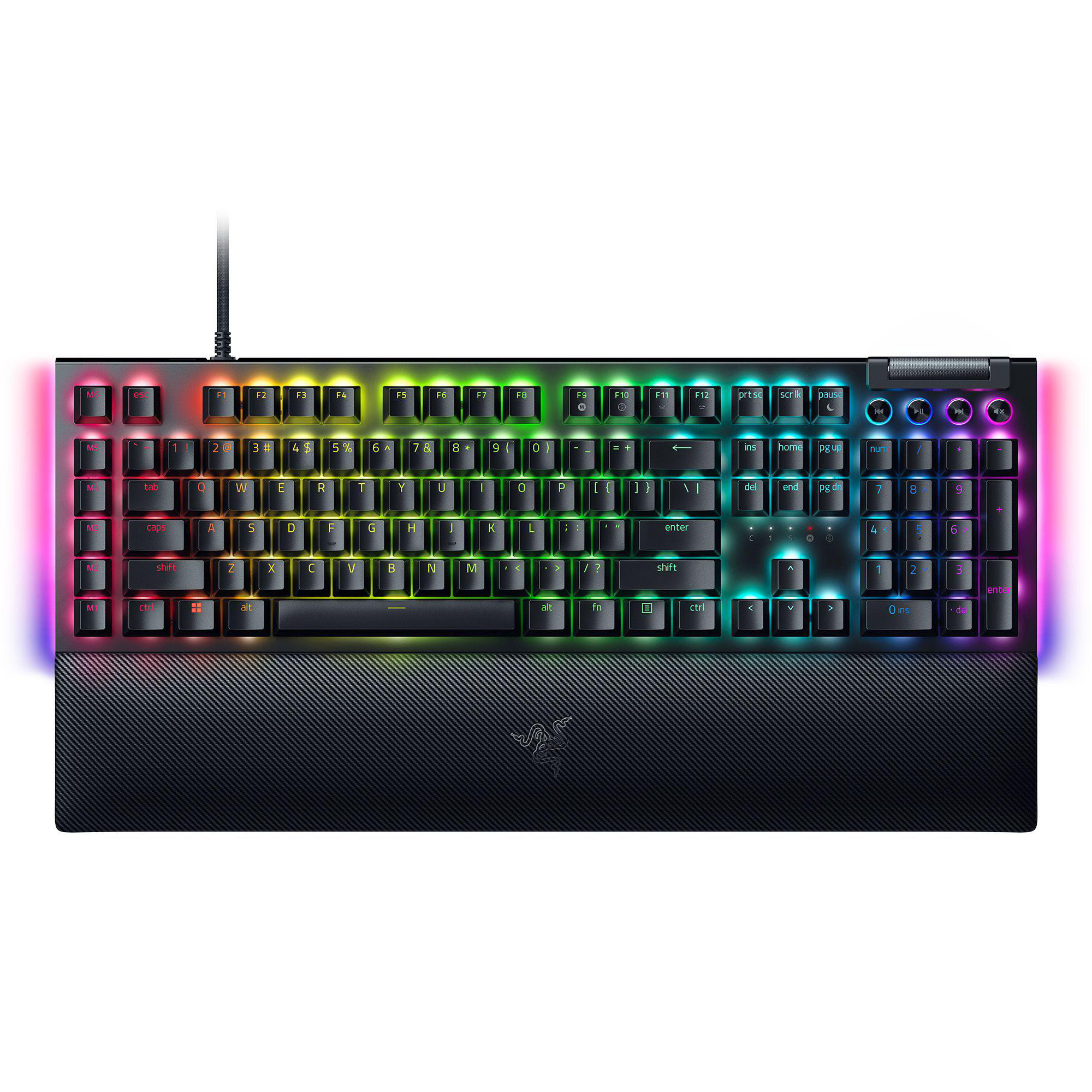 RAZER BlackWidow V4 Mechanische Gaming-Tastatur, Green Switches (Taktil/Clicky), Powerd by Razer Chroma™ RGB RZ03-04690400-R3G1