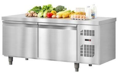 YUN "72"" Stainless Steel Commercial Refrigerator, 2 Door Undercounter Worktop Fridge"