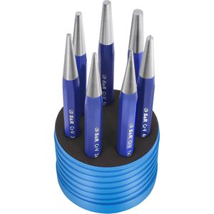 S&R Durchtreiber 283.100.077, 120 mm, Set, 8-kant, aus Stahl, mit Körner, Ø 1 - 6 mm, 7-teilig