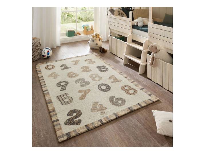 THEKO Kinderteppich Gaia Kids Numbers, rechteckig, Höhe: 10 mm, getuftet, reine Schurwolle, Motiv Zahlen, Kinderzimmer