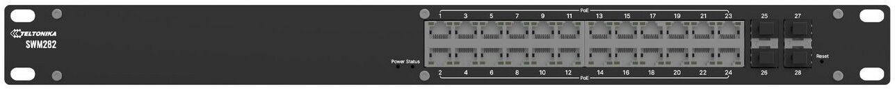 Teltonika Networks Teltonika SWM280 24-Port Gigabit PoE+ Managed Rack Switch with 4x SFP, 300W