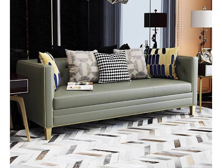 Xlmoebel 3-Sitzer Elegante Chesterfield-Sitzgarnitur aus hochwertigem Leder, Sitzgarnitur, Hergestellt in Europa