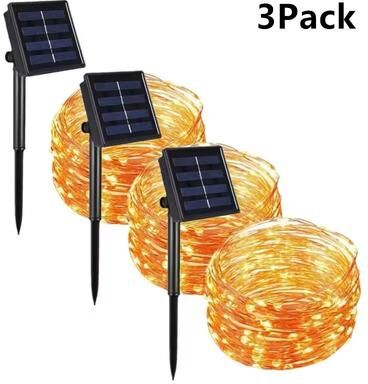 Uplift Treasures LED Solar String Lights Outdoor Garden warm (3 Pcs) 32 M 300 Led