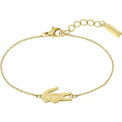 Freundschaftsarmband LACOSTE "Schmuck Edelstahl Partnerarmband CROCODILE", gold (gelbgoldfarben), Armbänder, Damen, 19cm, Edelstahl