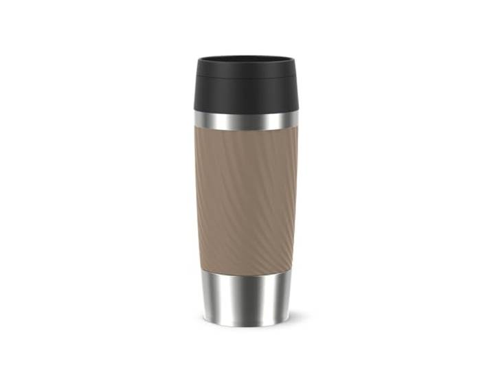 Emsa Travel Mug Classic Twist Isolierbecher 0,36 Liter, Comfort-Schraubverschluss, Quick-Press, auslaufsicher, spülmaschinenfest, 4h warm, 8h kalt, braun, N2025300