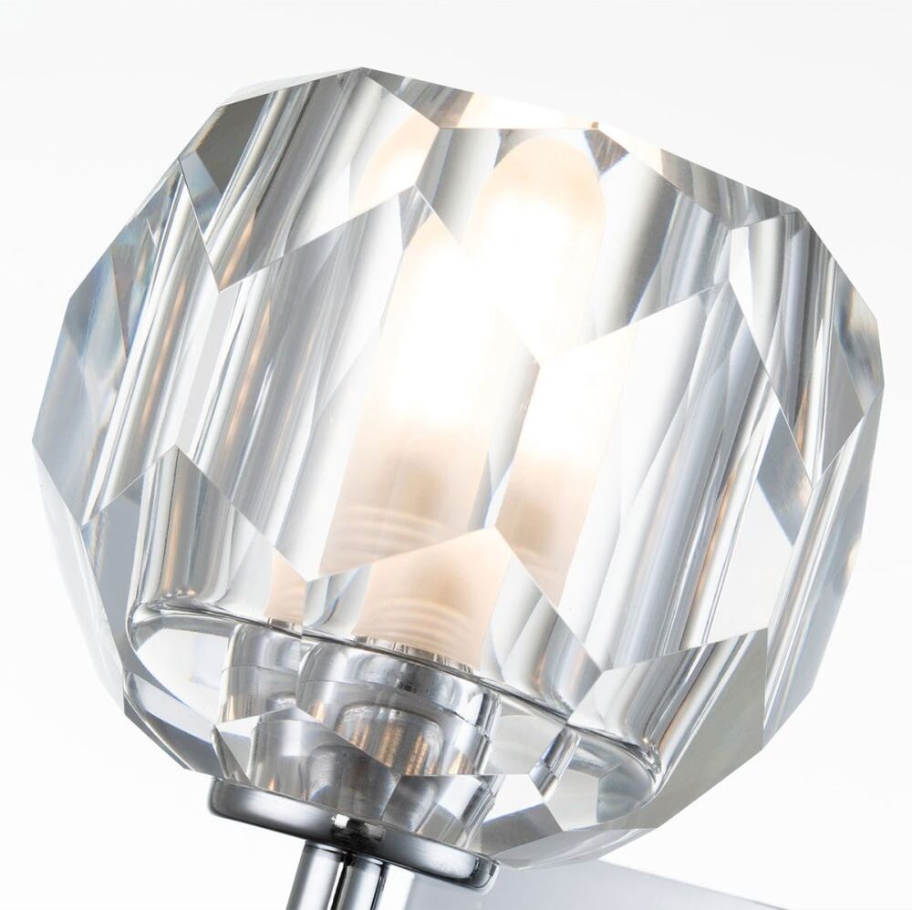ELSTEAD LIGHTING Applique murale en acier et verre cristal k9 finition chrome poli Argenté 17x35x12cm