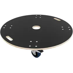ECD Germany Transportroller Ø87×14,5 cm, Siebdruckplatte, 2 Bremsrollen, 800 kg Tragkraft, Rollbrett & Möbelroller für Umzug