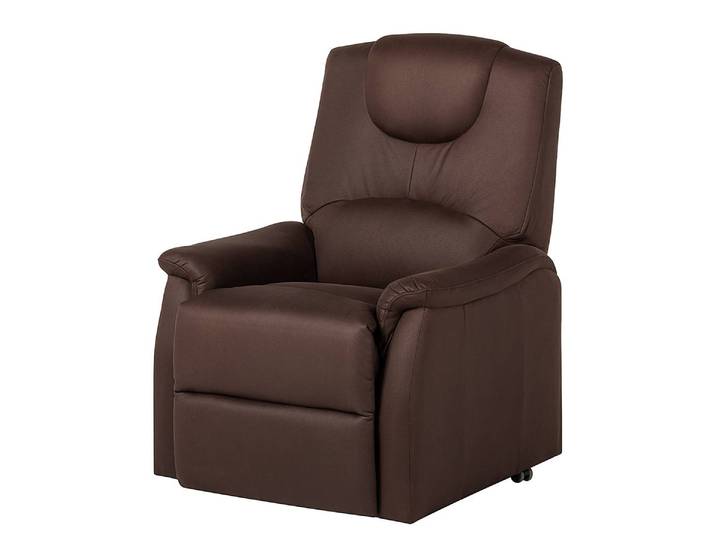 home24 Relaxfauteuil met opstahulp bruin/bruin microvezel 75 x 107 x 85cm
