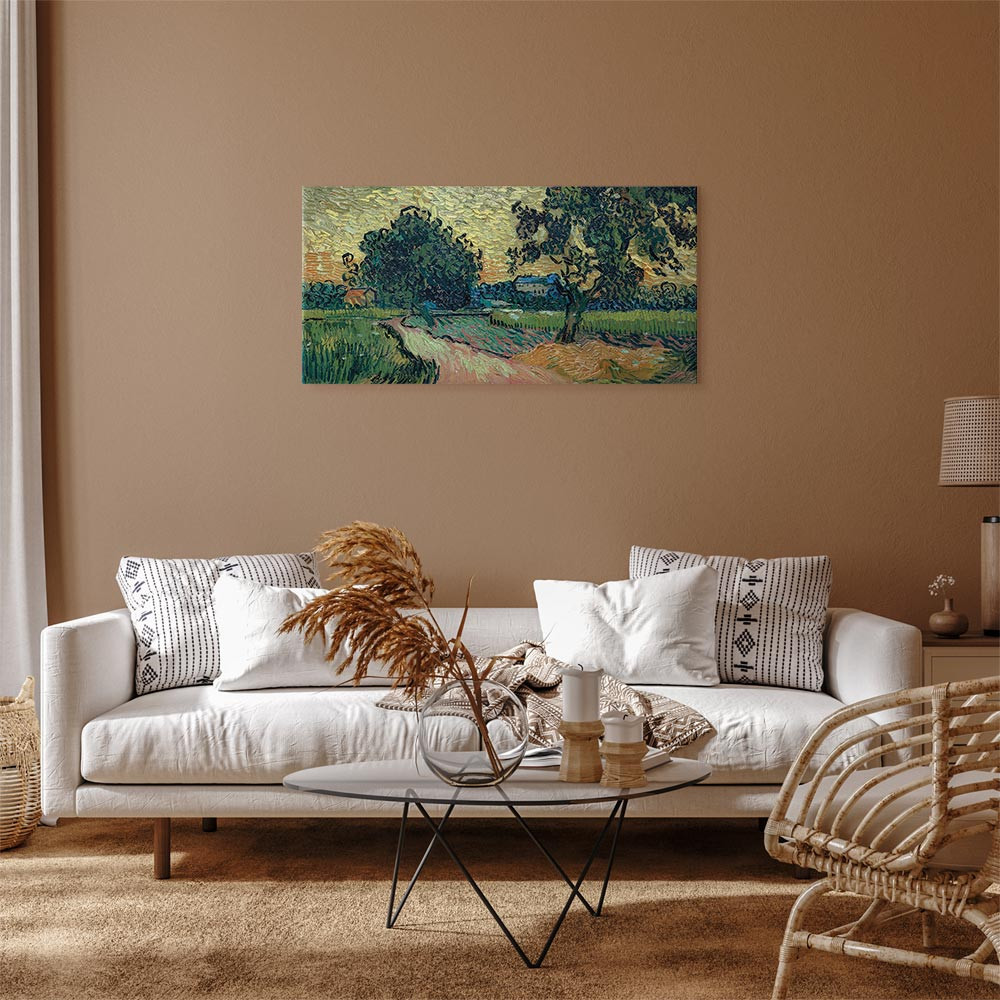 home24 Canvas afbeelding Landscape abstract grijs/multicolor B: 120 cm, H: 60 cm