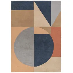 KADIMA DESIGN Teppich aus Wolle Geometrisch Handgeschnitzt Strapazierfähig | 120x170cm