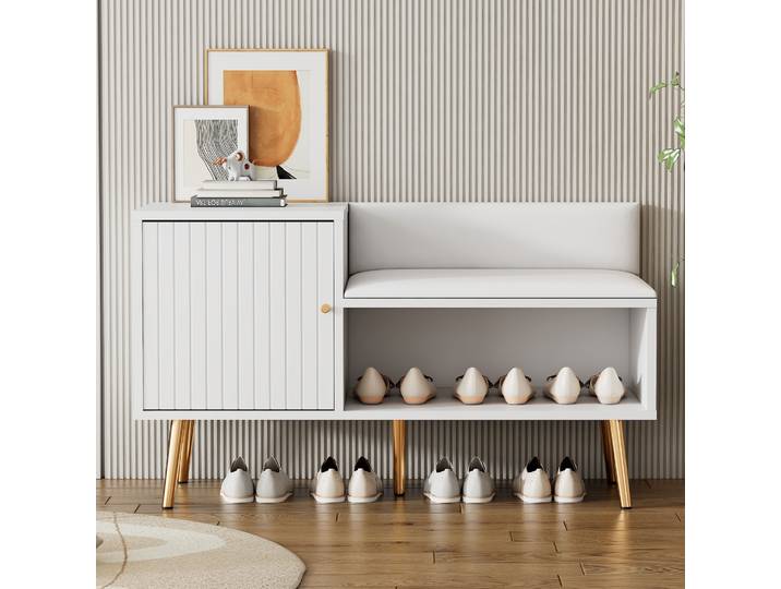 Banc à chaussures, armoire à chaussures, organisateur de rangement pour chaussures, banc à chaussures d'entrée avec armoire de rangement, armoire à chaussures de couloir avec siège pour l'entrée de la