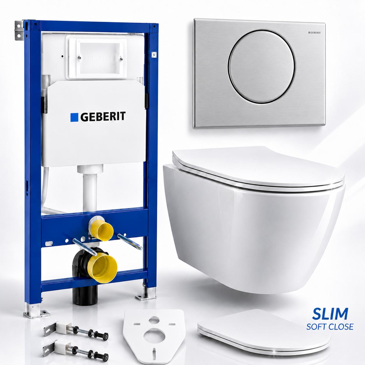 Geberit Vorwandelement WC-Schüssel Betätigungsplatte Delta10 | BADLAND ROLO