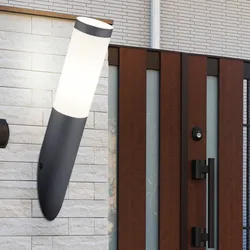 Wand Leuchte Fassaden Außen Beleuchtung Edelstahl Garten Fackel Hof Lampe anthrazit