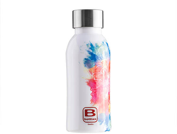 Bugatti B Bottle Twin 350ml Thermal Water Bottle Watercolor Red & Blue