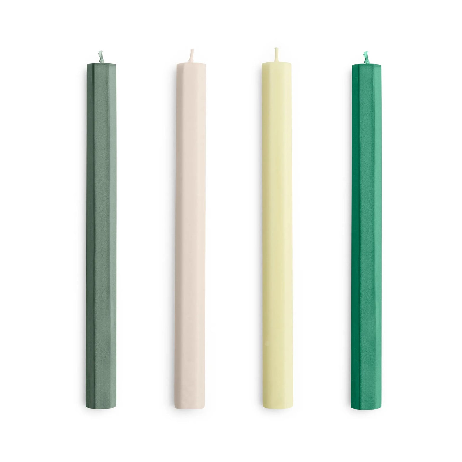 HAY Hexagon Candle kaars mix 4-pack Greens-whites