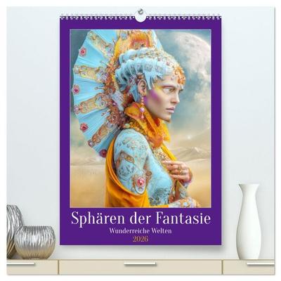 Sphären der Fantasie - Wunderreiche Welten (hochwertiger Premium Wandkalender 2026 DIN A2 hoch), Kunstdruck in Hochglanz