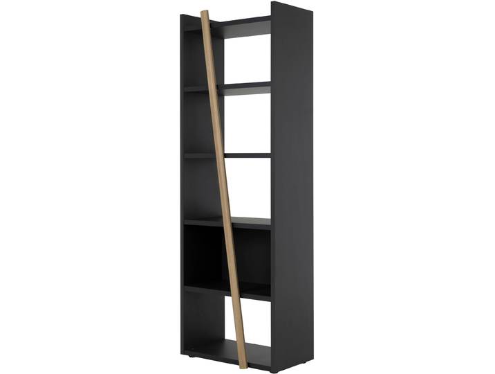 Ablageregal GAMI ITALIC , schwarz (weiß), B:63cm H:185cm T:36cm, Holzwerkstoff, Regale, Ablageregal, Offen und praktisch: Ergänzt optimal den Stauraum in Ihrem Büro.