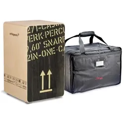 Schlagwerk CP404 BLK Cajon mit Deluxe Tasche (Cajon), Perkussion, Schwarz, Braun
