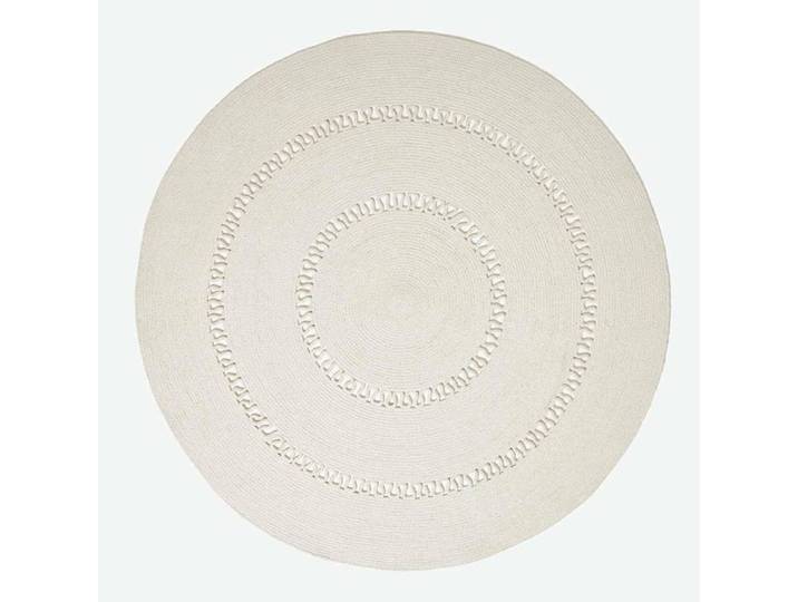 Tapis rond tissé à plat en coton ajouré Beige 150 cm